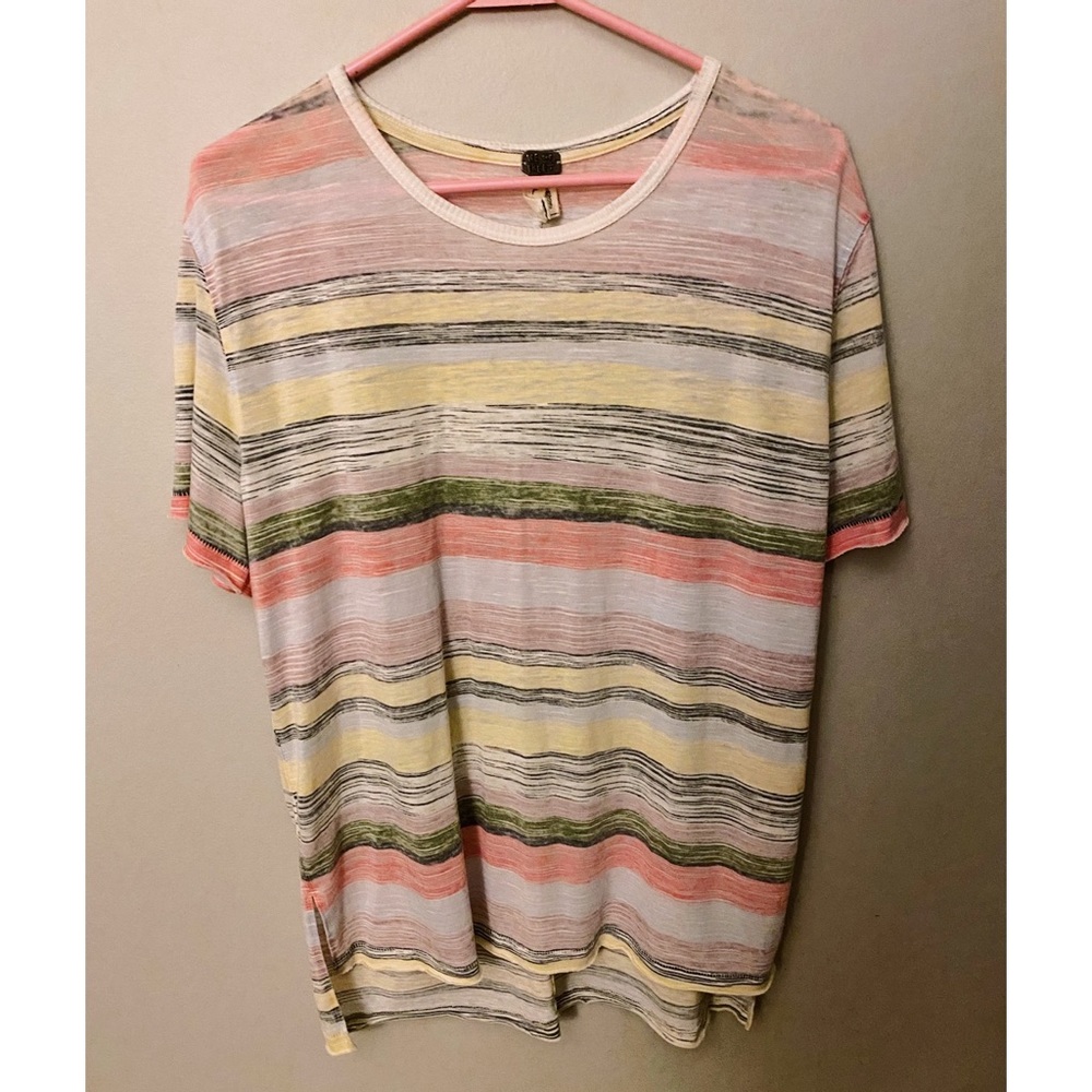 Free people High Low Comfy Colorful Tee